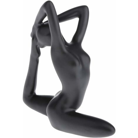 Statues Sculptures, Fille de Céramique Figurines Yoga Abstraite Noir Modèle Femme Statue Statuette Figurines Ornements Bureau Maison - 3