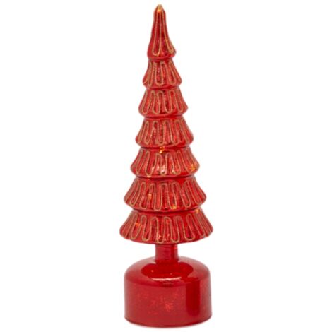 Statuetta "Albero Twist" con led e animazioni, decorazione natalizia -Abete / Ø 9 x 35h cm