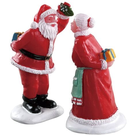 Statuetta Babbo e Mamma Natale decorazione per presepe e villaggio natalizio