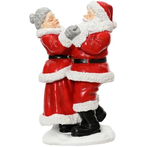 Statuetta con babbo natale e Mamma natale che ballano decorazione per interno -Grande