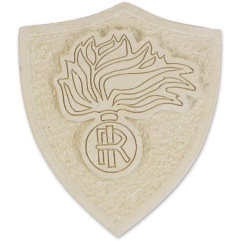 Statuetta Crest Carabinieri Scudetto in Pietra Leccese 16x2,2 Altezza 19 cm