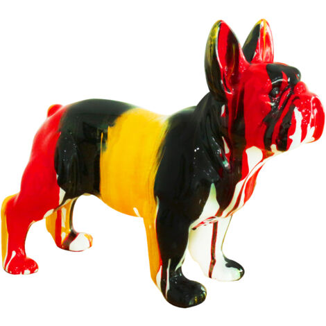 Statuetta Decorativa Cane Boston Terrier Kuatéh in Poliresina 34x14x27 cm Multicolor