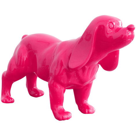 Statuetta Decorativa Cane Cocker Spaniel Kuatéh in Poliresina 37x14x25 cm Rosa