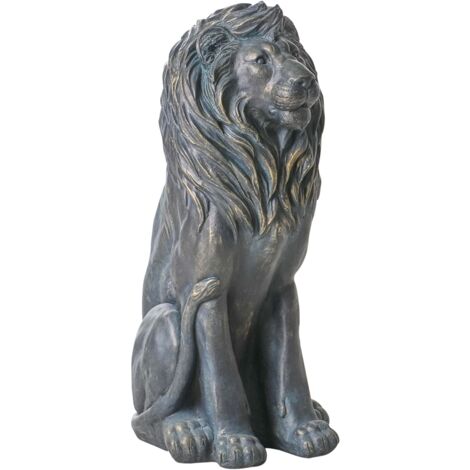 Statuetta decorativa in ferro a forma di leone marrone Dakar