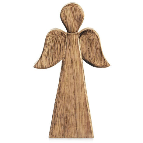 Statuetta di angelo natalizio in legno MANGO 13x24 cm