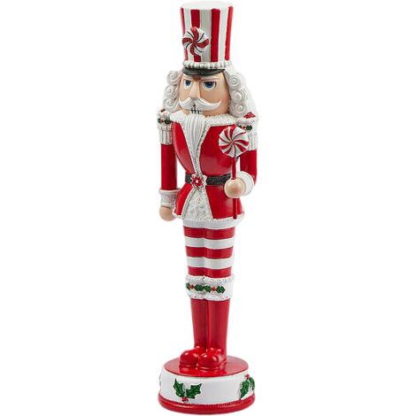 Statuetta di Soldatino verde e rosso, decorazione natalizia da 33 cm