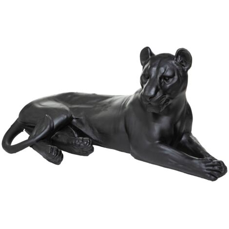Statuetta leopardata nera reclinabile h38cm - Atmosphera créateur d'intérieur
