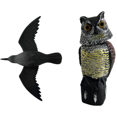 STATUETTA SCACCIA VOLATILI A FORMA ANIMALE Corvo in volo - cm 41 x 56