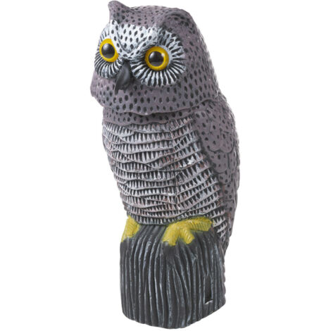 STATUETTA SCACCIA VOLATILI A FORMA ANIMALE Gufo capo oscillante - cm 38 x 16
