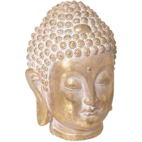 Statuette Bouddha effet blanchi H34cm - Atmosphera créateur d'intérieur - Or
