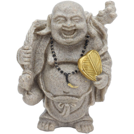 Statuette Bouddha Rieur en Résine 8cm, Décoration Bureau Maison, Idée Cadeau Collection