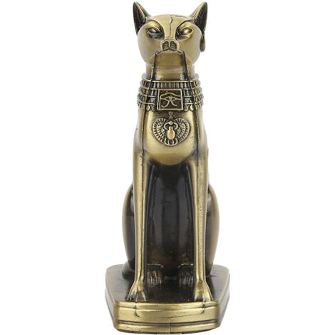Statuette Chat Égyptien Antique en Métal - Décoration Bureau et Ornement Intérieur