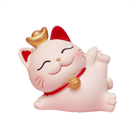 Statuette Chat Porte-Bonheur en Résine Synthétique - Déco Intérieur pour Salon et Maison - Modèle SJ0001