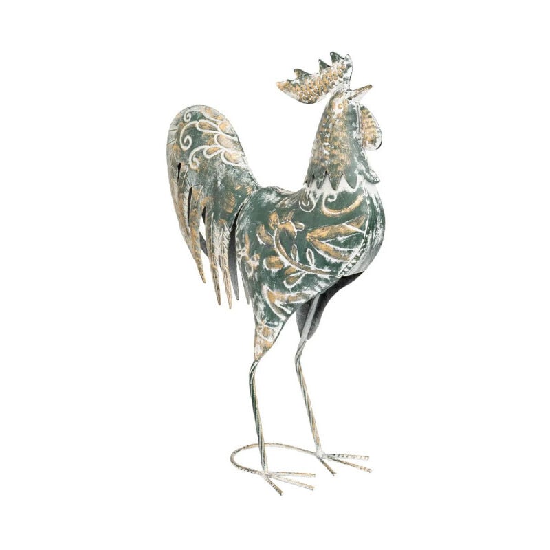 Statuette Coq Déco en Métal 'Conor' 54cm Multicolore