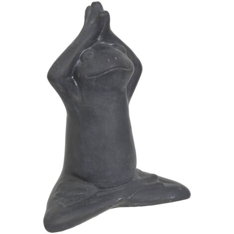 Statuette d extérieur grenouille Lia gris H18cm en ciment - Atmosphera créateur d'intérieur