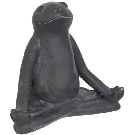 Statuette d extérieur grenouille Lia gris H18cm en ciment - Atmosphera créateur d'intérieur