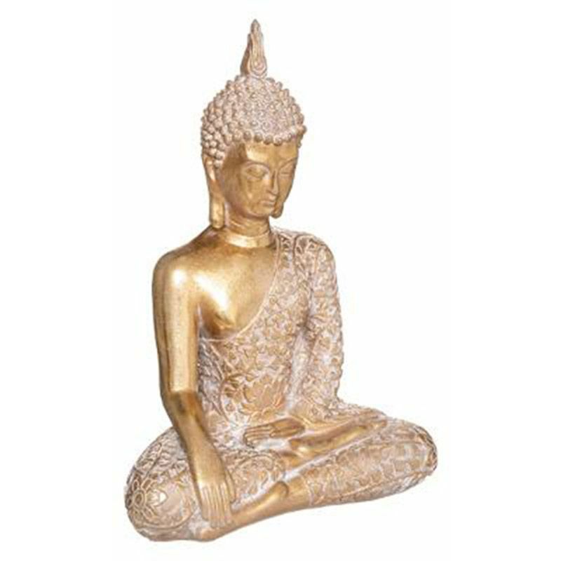 Statuette Déco Bouddha Assis 31cm Or