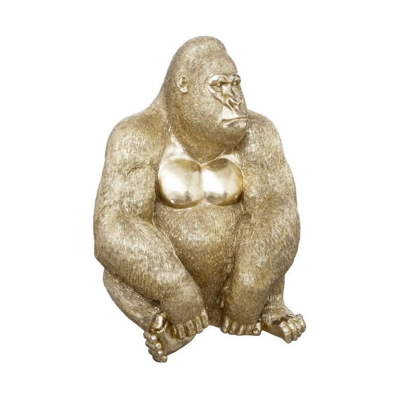 Statuette Déco 'Gorille Assis' 61cm Or