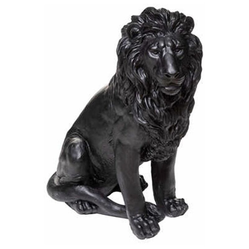 Atmosphera - Statuette Déco Lion en Résine 80cm Noir