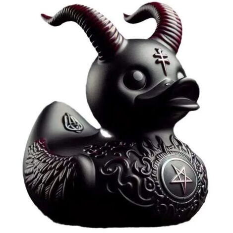 Statuette de canard diable punk rock - Décoration de fête et d'intérieur pour toutes les pièces