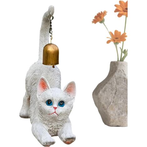 Statuette de Chat en Étirement - Figurine Décorative en Résine de Chat avec