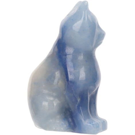 Statuette de Chat en Pierre Naturelle pour la Méditation et Décoration d'Intérieur Zen