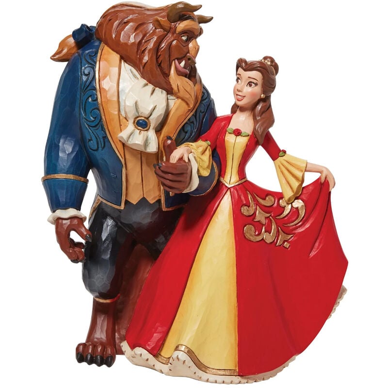 Enesco - Statuette de collection La Belle et La Bête Noël