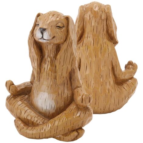 Statuette de Lapin Zen en Résine, Décoration Apaisante pour Intérieur, Bureau ou Jardin