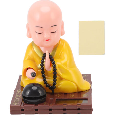 Statuette de Moine Zen Solaire Animée et Lumineuse - Décoration Apaisante pour Intérieur, Bureau ou Auto - Idée Cadeau Spirituelle