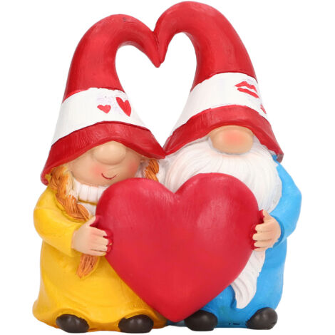 Statuette de Nain de Jardin Couple Décoratif en Résine Imperméable pour Extérieur