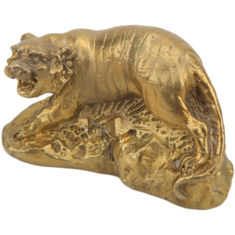 Statuette de Tigre en Laiton Élégante, Décor de Bureau et Cadeau de Collection pour Maison