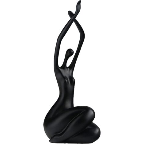 Statuette de yoga en résine décorative – Sculpture moderne pour bureau – Base antidérapante – Design abstrait et coloré