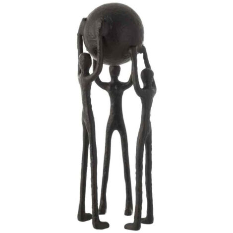 Statuette Déco "3 Personnages avec Balle" 48cm Noir