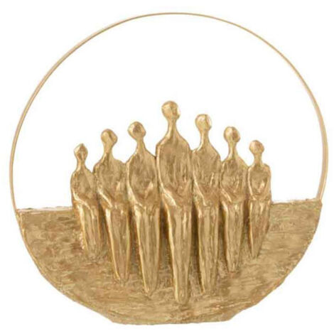 Statuette Déco "7 Personnages Cercle" 30cm Or