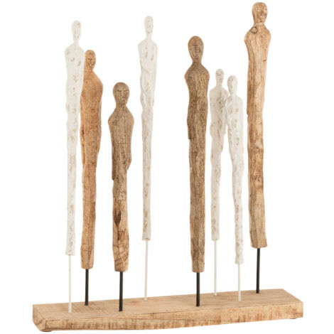 Statuette Déco "8 Figurines Minces" 57cm Naturel