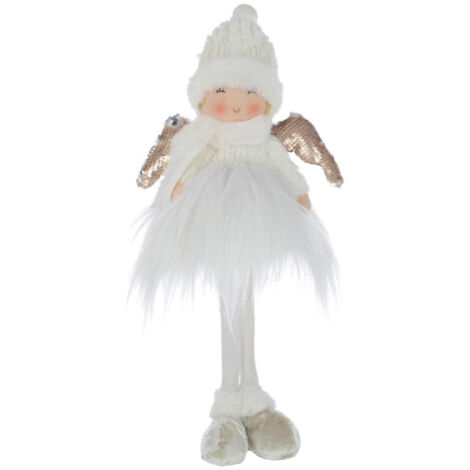 Statuette Déco Ange "Bonnet" 42cm Blanc