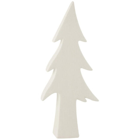 Statuette Déco "Arbre Céramique" 35cm Blanc