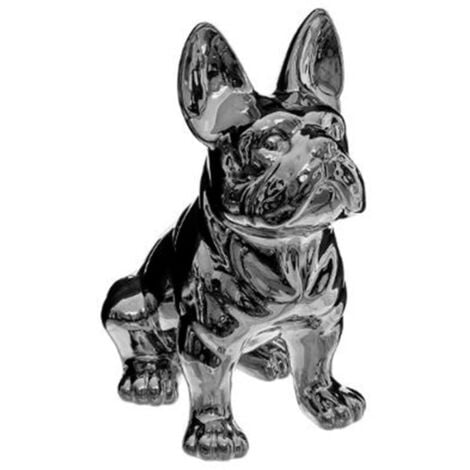 Statuette Déco "Bulldog" 22cm Argent