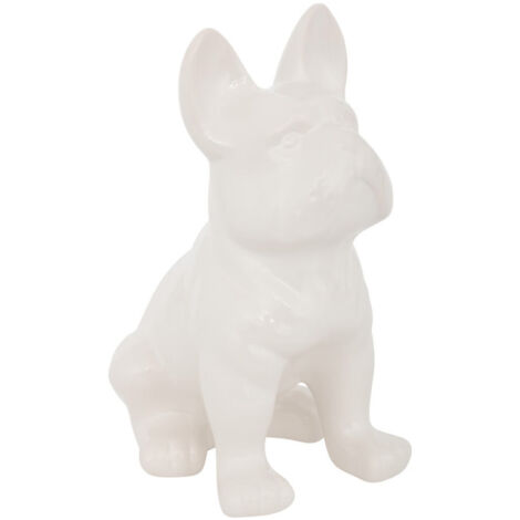 Statuette Déco "Bulldog" 23cm Blanc
