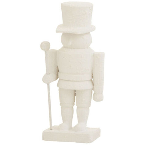 Statuette Déco "Casse Noisette Enneigé" 29cm Blanc