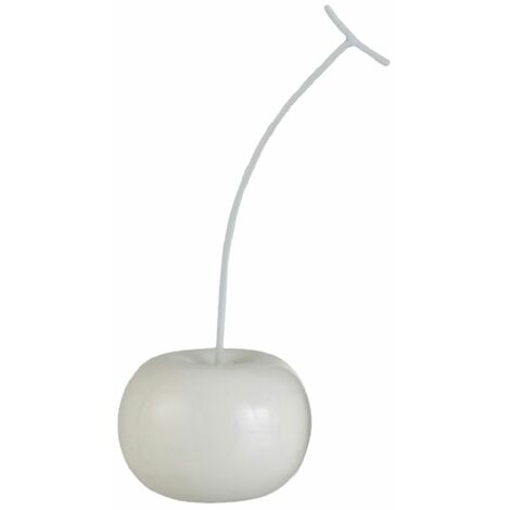 Statuette déco Cerise Blanche Brillante 22 cm