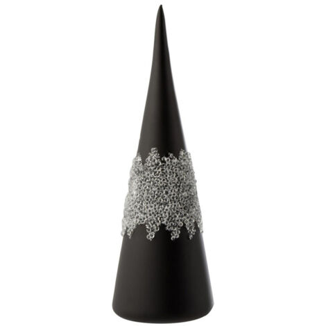 Statuette Déco "Cône Glace Diamant" 28cm Noir