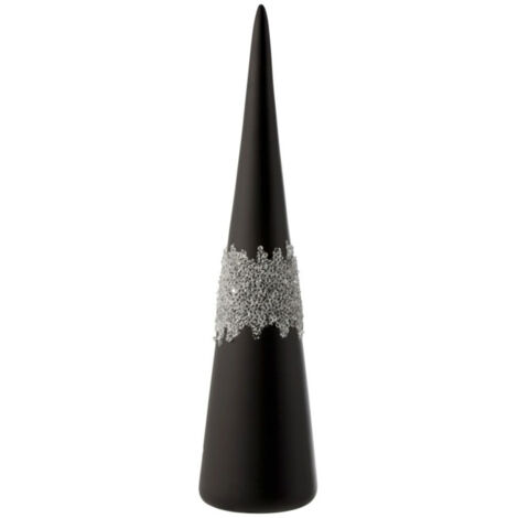Statuette Déco "Cône Glace Diamant" 42cm Noir
