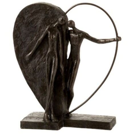Statuette Déco "Coupe Demi Cœur" 31cm Marron