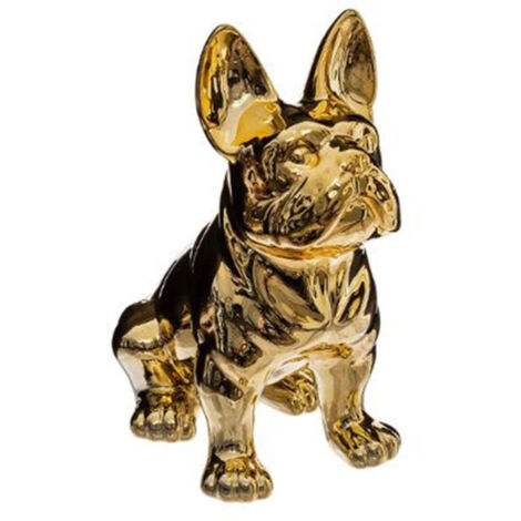 Statuette Déco Design "Bulldog" 22cm Or