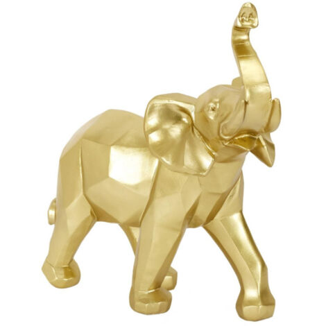 Statuette Déco "Éléphant Origami" 30cm Or