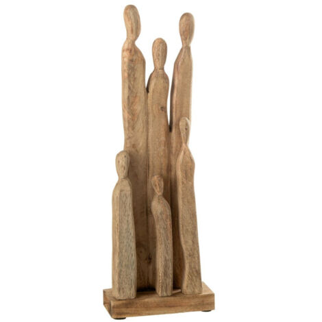 Statuette Déco en Bois "'Groupe de Personnages" 60cm Naturel