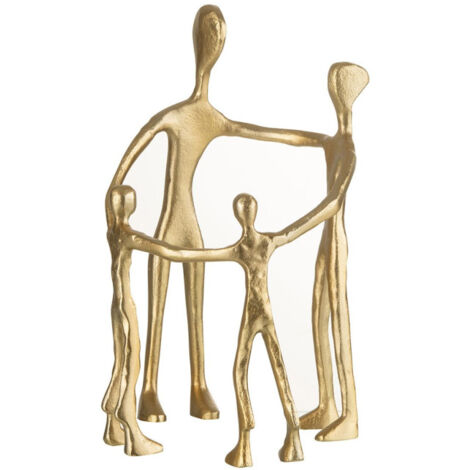 Statuette Déco "Famille en Cercle" 31cm Or