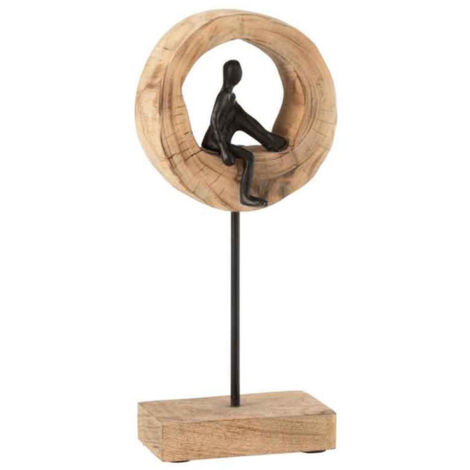 Statuette Déco "Figurine Pensive" 38cm Naturel