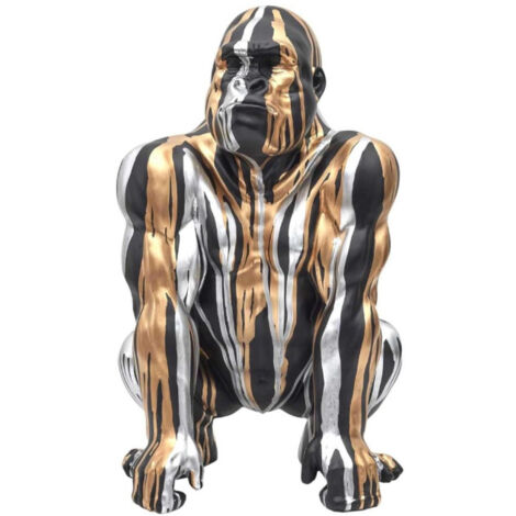 Statuette Déco Gorille "Coulure" 45cm Noir